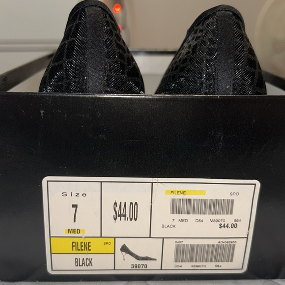 {Metaphor} Black Textured Pointed-Toe Heels/Kitten Heels – Size 7 – New in Box - Picture 9 of 11